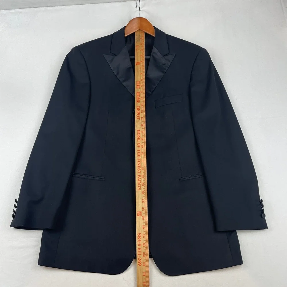 Hugo Boss Mens Black Super 100 Virgin Wool 3 Button Tuxedo Suit 40R 32x32